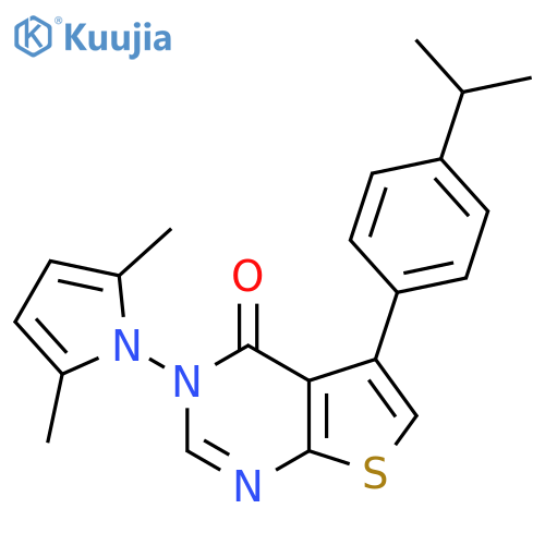 3-(2,5-dimethyl-1H-pyrrol-1-yl)-5-4-(propan-2-yl)phenyl-3H,4H-thieno2,3-dpyrimidin-4-one structure