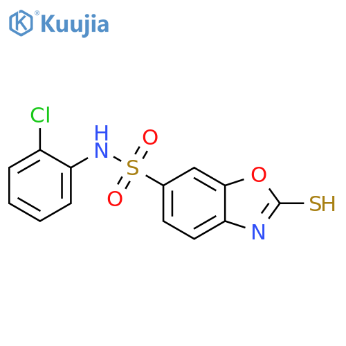 N-(2-chlorophenyl)-2-sulfanyl-1,3-benzoxazole-6-sulfonamide structure