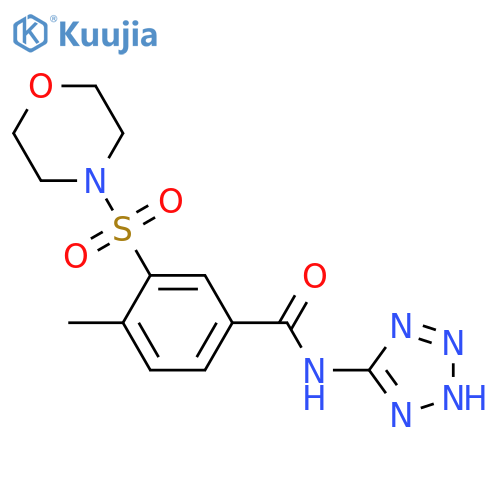 4-methyl-3-(morpholine-4-sulfonyl)-N-(1H-1,2,3,4-tetrazol-5-yl)benzamide structure