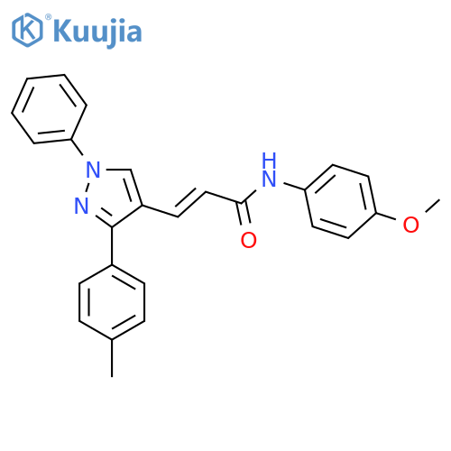 (E)-N-(4-methoxyphenyl)-3-[3-(4-methylphenyl)-1-phenylpyrazol-4-yl]prop-2-enamide structure