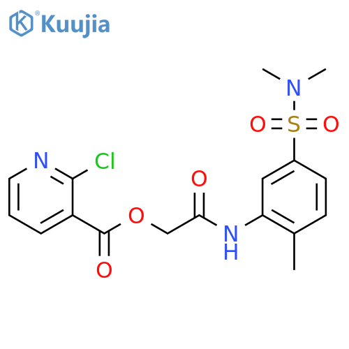{[5-(Dimethylsulfamoyl)-2-methylphenyl]carbamoyl}methyl 2-chloropyridine-3-carboxylate structure