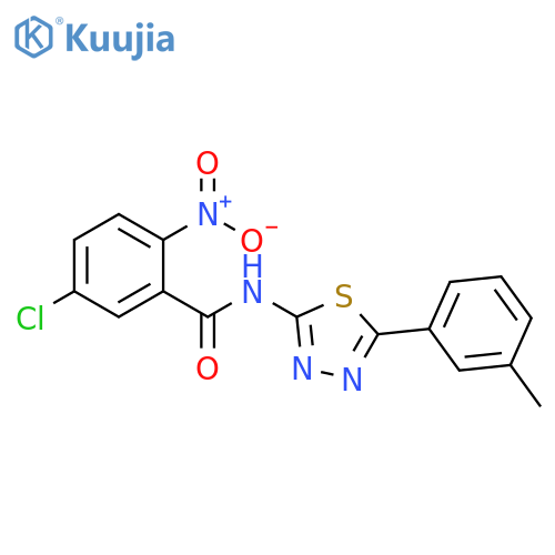 5-chloro-N-5-(3-methylphenyl)-1,3,4-thiadiazol-2-yl-2-nitrobenzamide structure