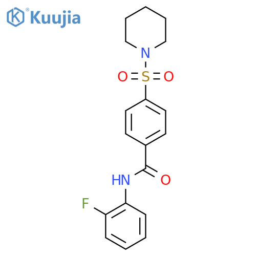 N-(2-fluorophenyl)-4-(piperidine-1-sulfonyl)benzamide structure