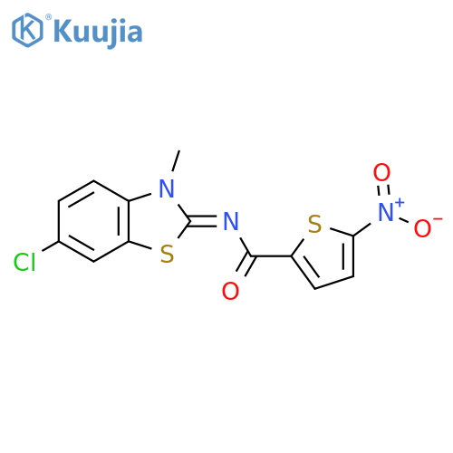 N-[(2Z)-6-chloro-3-methyl-2,3-dihydro-1,3-benzothiazol-2-ylidene]-5-nitrothiophene-2-carboxamide structure