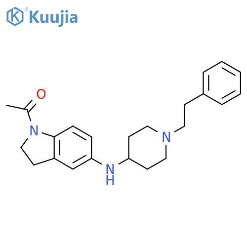 Ethanone,1-[2,3-dihydro-5-[[1-(2-phenylethyl)-4-piperidinyl]amino]-1H-indol-1-yl]- structure