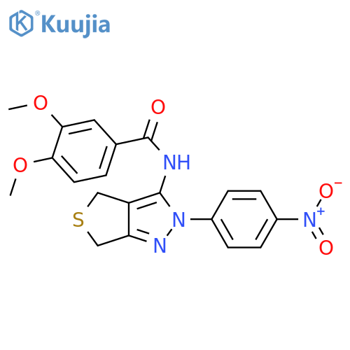 3,4-dimethoxy-N-[2-(4-nitrophenyl)-2H,4H,6H-thieno[3,4-c]pyrazol-3-yl]benzamide structure