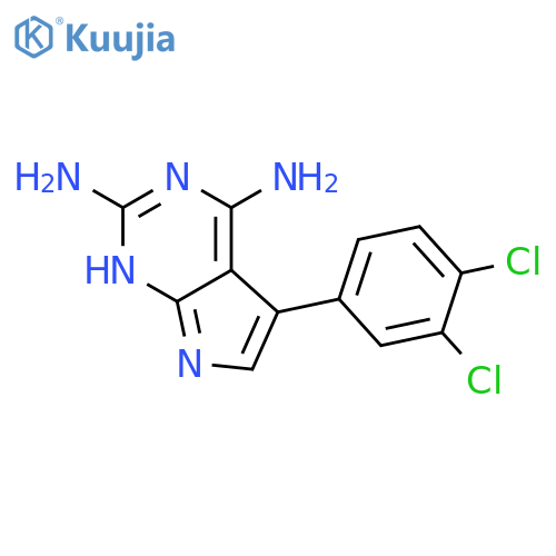 1H-PYRROLO[2,3-D]PYRIMIDINE-2,4-DIAMINE, 5-(3,4-DICHLOROPHENYL)- structure