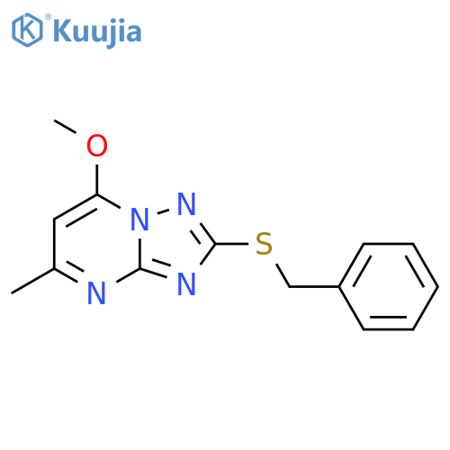 2-(Benzylsulfanyl)-7-methoxy-5-methyl-[1,2,4]triazolo[1,5-a]pyrimidine structure