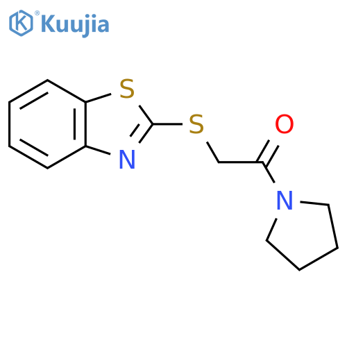 2-(1,3-benzothiazol-2-ylsulfanyl)-1-(pyrrolidin-1-yl)ethan-1-one structure
