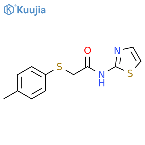 2-[(4-methylphenyl)sulfanyl]-N-(1,3-thiazol-2-yl)acetamide structure