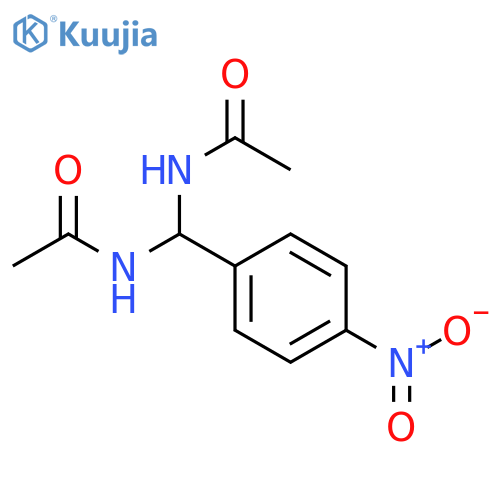 N,N'-[(4-nitrophenyl)methanediyl]diacetamide structure