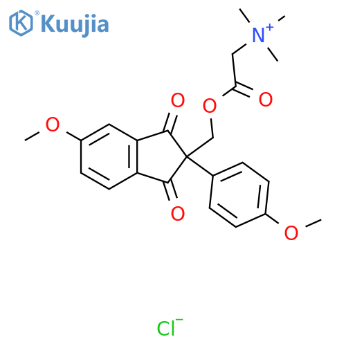 2-Trimethylammoniumacetoxymethyl-2-(p-methoxyphenyl)-5-methoxyindan-1,3-dione chloride structure