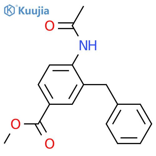 Benzoic acid, 4-(acetylamino)-3-(phenylmethyl)-, methyl ester structure