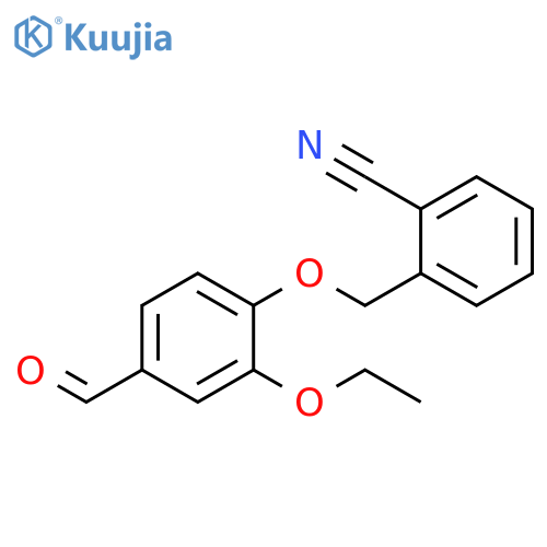 Benzonitrile, 2-[(2-ethoxy-4-formylphenoxy)methyl]- structure