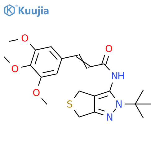 (2E)-N-{2-tert-butyl-2H,4H,6H-thieno3,4-cpyrazol-3-yl}-3-(3,4,5-trimethoxyphenyl)prop-2-enamide structure