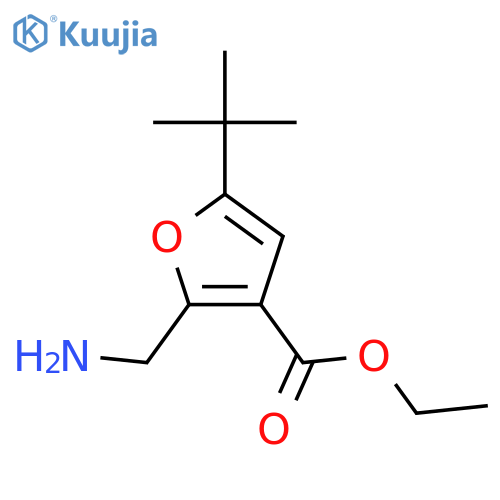 2-Aminomethyl-5-tert-butyl-furan-3-carboxylic acid ethyl ester structure