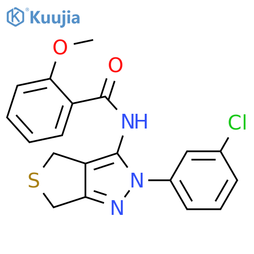 N-2-(3-chlorophenyl)-2H,4H,6H-thieno3,4-cpyrazol-3-yl-2-methoxybenzamide structure