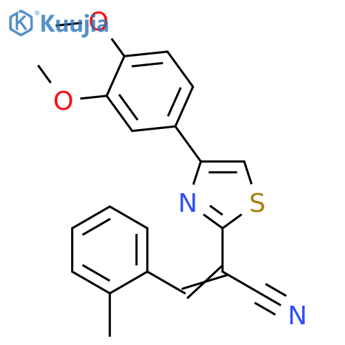 (2Z)-2-4-(3,4-dimethoxyphenyl)-1,3-thiazol-2-yl-3-(2-methylphenyl)prop-2-enenitrile structure