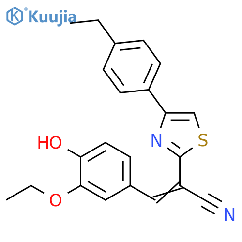 (2Z)-3-(3-ethoxy-4-hydroxyphenyl)-2-4-(4-ethylphenyl)-1,3-thiazol-2-ylprop-2-enenitrile structure