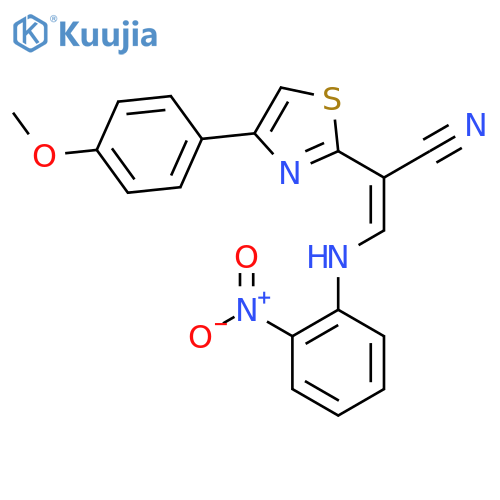 (2Z)-2-4-(4-methoxyphenyl)-1,3-thiazol-2-yl-3-(2-nitrophenyl)aminoprop-2-enenitrile structure