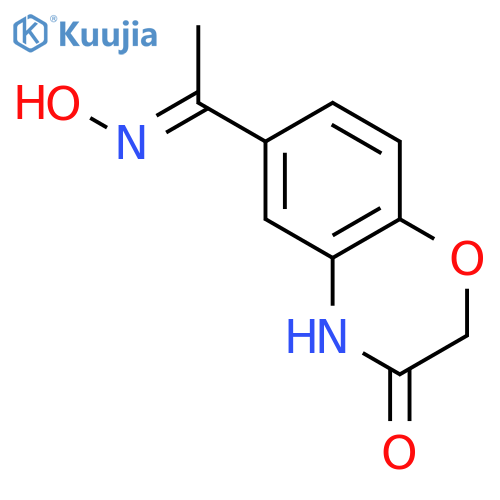 6-1-(hydroxyimino)ethyl-3,4-dihydro-2H-1,4-benzoxazin-3-one structure