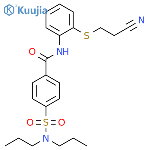 N-{2-(2-cyanoethyl)sulfanylphenyl}-4-(dipropylsulfamoyl)benzamide structure