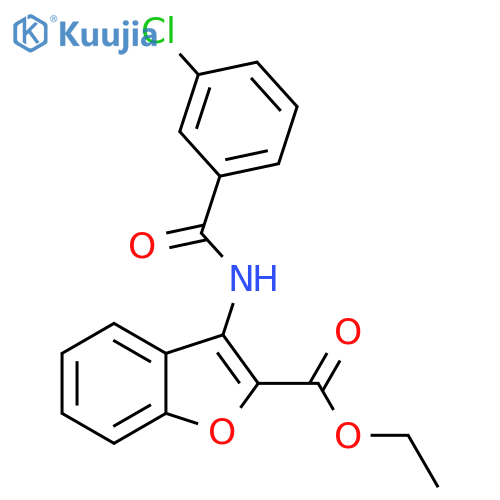 ethyl 3-(3-chlorobenzamido)-1-benzofuran-2-carboxylate structure