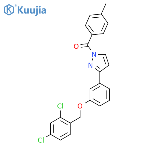 (3-{3-[(2,4-Dichlorobenzyl)oxy]phenyl}-1H-pyrazol-1-yl)(4-methylphenyl)methanone structure