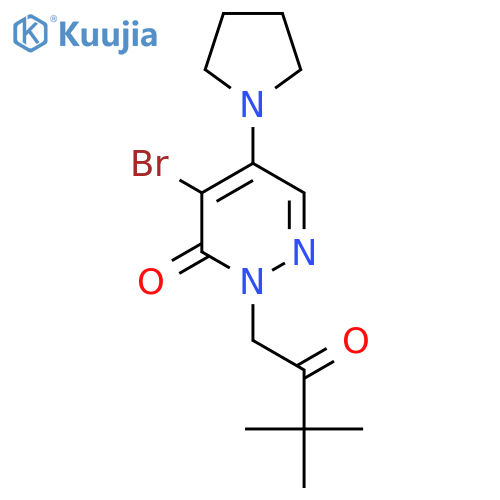 4-Bromo-2-(3,3-dimethyl-2-oxobutyl)-5-(1-pyrrolidinyl)-3(2H)-pyridazinone structure