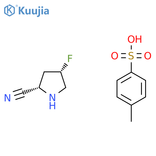 (2S,4S)-4-fluoropyrrolidine-2-carbonitrile; 4-methylbenzene-1-sulfonic acid structure