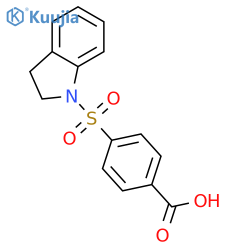 4-(2,3-dihydro-1H-indole-1-sulfonyl)benzoic acid structure