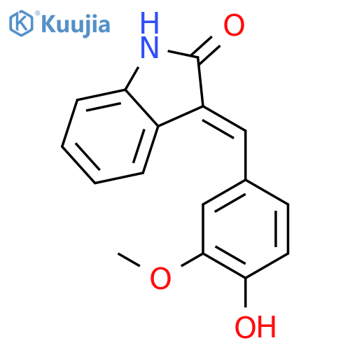 2H-Indol-2-one, 1,3-dihydro-3-[(4-hydroxy-3-methoxyphenyl)methylene]- structure
