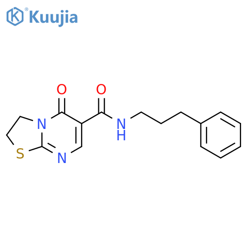 5-oxo-N-(3-phenylpropyl)-2H,3H,5H-1,3thiazolo3,2-apyrimidine-6-carboxamide structure