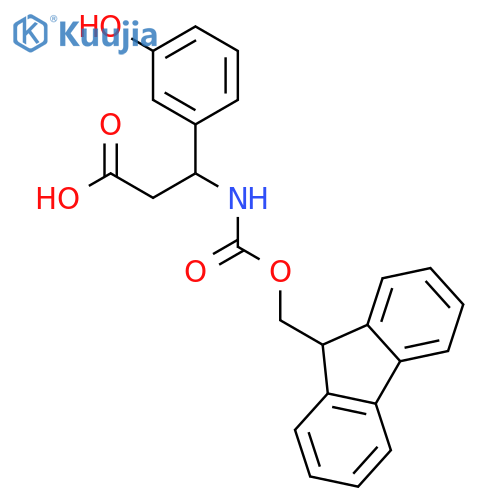 (S)-3-((((9H-Fluoren-9-yl)methoxy)carbonyl)amino)-3-(3-hydroxyphenyl)propanoic acid structure