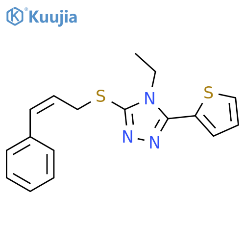 4-ethyl-3-{[(2Z)-3-phenylprop-2-en-1-yl]sulfanyl}-5-(thiophen-2-yl)-4H-1,2,4-triazole structure