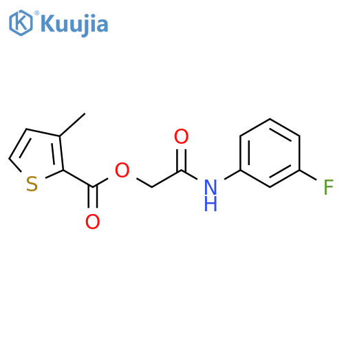 (3-fluorophenyl)carbamoylmethyl 3-methylthiophene-2-carboxylate structure