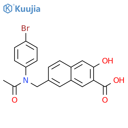 2-Naphthalenecarboxylic acid,7-[[acetyl(4-bromophenyl)amino]methyl]-3-hydroxy- structure