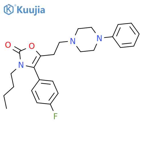 3-butyl-4-(4-fluorophenyl)-5-[2-(4-phenylpiperazin-1-yl)ethyl]-1,3-oxazol-2(3H)-one structure
