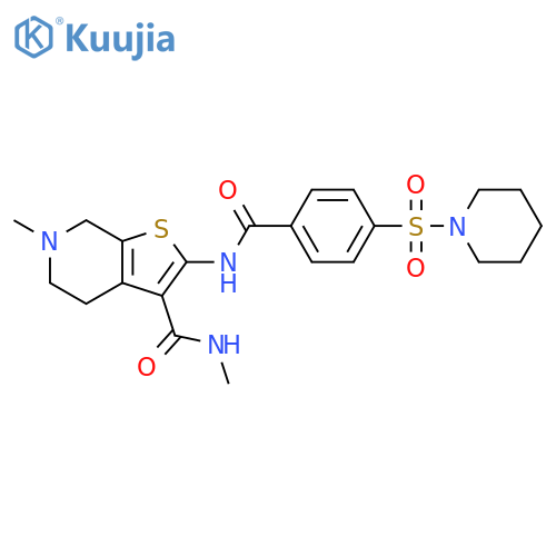 N,6-dimethyl-2-4-(piperidine-1-sulfonyl)benzamido-4H,5H,6H,7H-thieno2,3-cpyridine-3-carboxamide structure