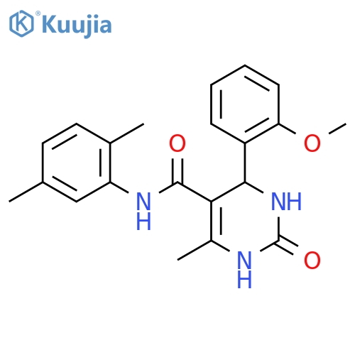 N-(2,5-dimethylphenyl)-4-(2-methoxyphenyl)-6-methyl-2-oxo-1,2,3,4-tetrahydropyrimidine-5-carboxamide structure