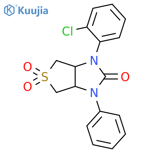 1-(2-chlorophenyl)-3-phenyl-hexahydro-1H-5lambda6-thieno3,4-dimidazole-2,5,5-trione structure