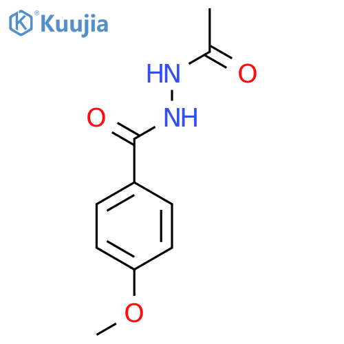 Benzoic acid, 4-methoxy-, 2-acetylhydrazide structure