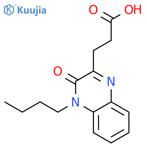 3-(4-butyl-3-oxo-3,4-dihydroquinoxalin-2-yl)propanoic acid structure