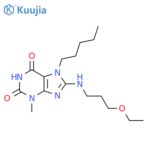 8-(3-ethoxypropyl)amino-3-methyl-7-pentyl-2,3,6,7-tetrahydro-1H-purine-2,6-dione structure