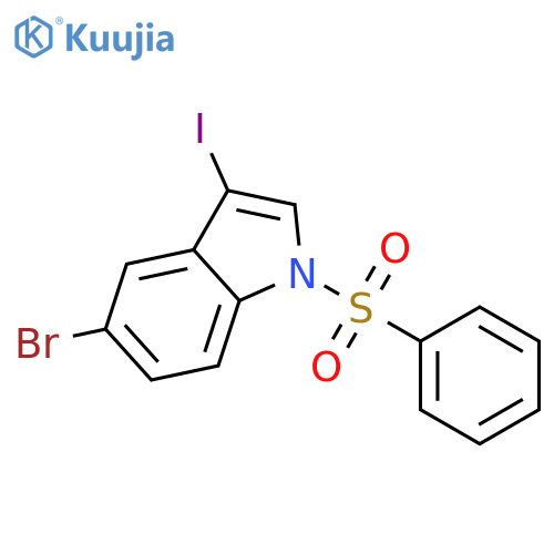 5-Bromo-3-iodo-1-(phenylsulfonyl)indole structure