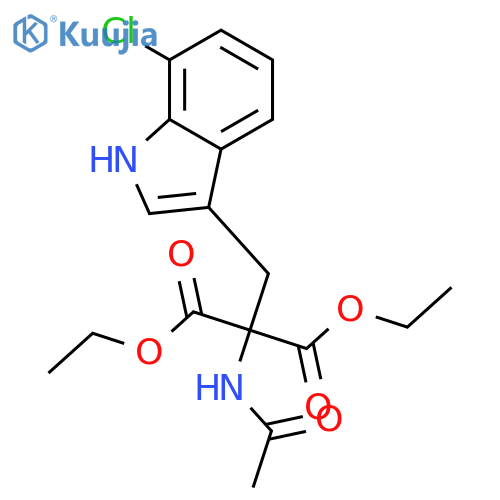 diethyl 2-acetamido-2-[(7-chloro-1H-indol-3-yl)methyl]propanedioate structure