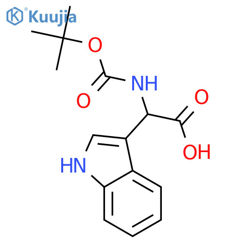 (tert-butoxycarbonyl)amino(1H-indol-3-yl)acetic acid structure
