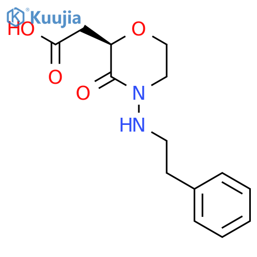 2-Morpholineacetic acid, 3-oxo-4-[(2-phenylethyl)amino]-, (2R)- structure
