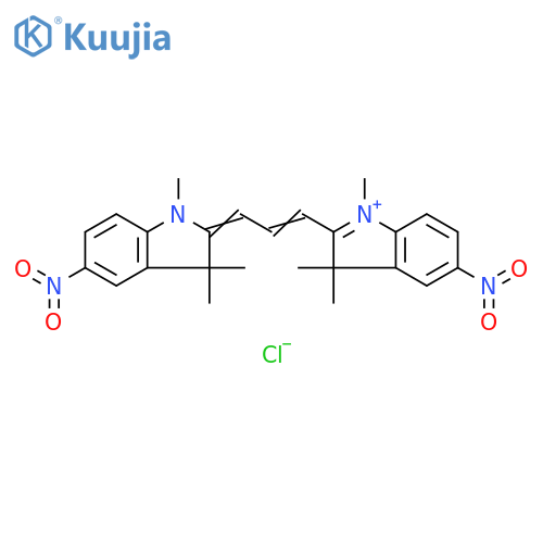 3H-Indolium,2-[3-(1,3-dihydro-1,3,3-trimethyl-5-nitro-2H-indol-2-ylidene)-1-propenyl]-1,3,3-trimethyl-5-nitro-, chloride structure