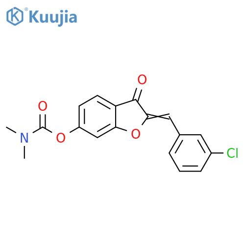 (2Z)-2-(3-chlorophenyl)methylidene-3-oxo-2,3-dihydro-1-benzofuran-6-yl N,N-dimethylcarbamate structure